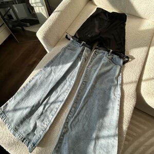 Black Top and Light Blue Denim Jeans